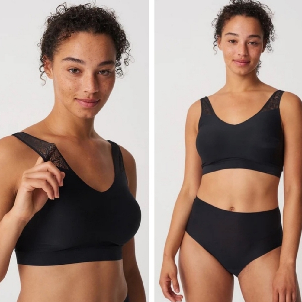 CHANTELLE 'SoftStretch' Padded Top with Lace Black Style #11G1